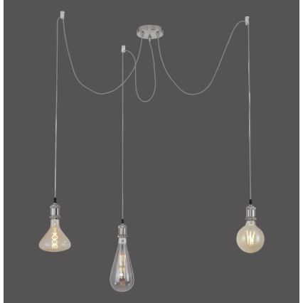Leuchten Direkt 13571-55 - Lámpara colgante DIY 3xE27/60W/230V araña cromo mate