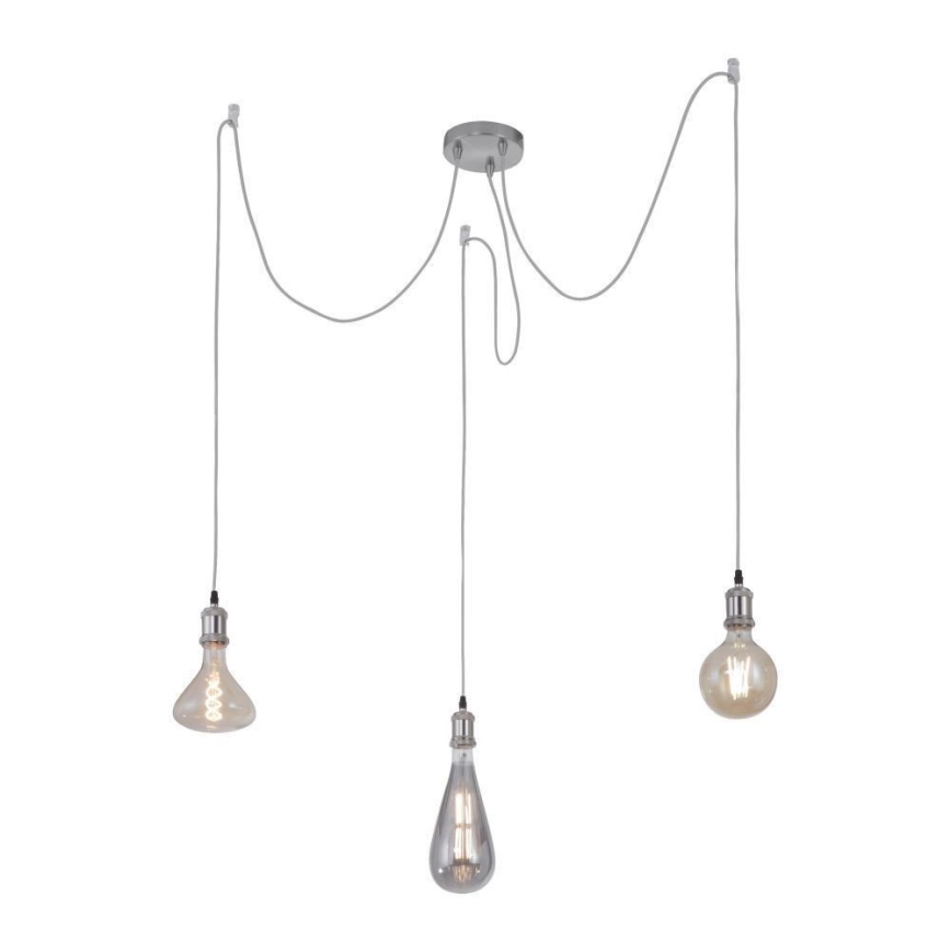 Leuchten Direkt 13571-55 - Lámpara colgante DIY 3xE27/60W/230V araña cromo mate
