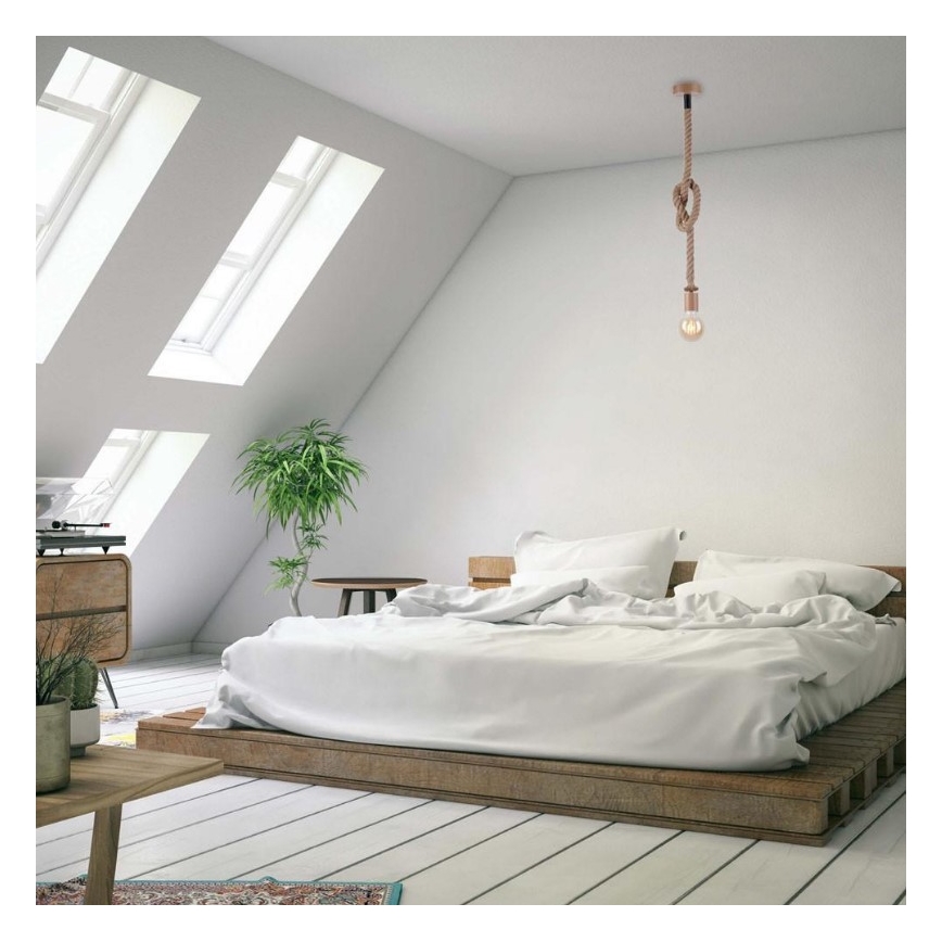 Leuchten Direkt 13572-79 - Lámpara colgante DIY 1xE27/10W/230V marrón