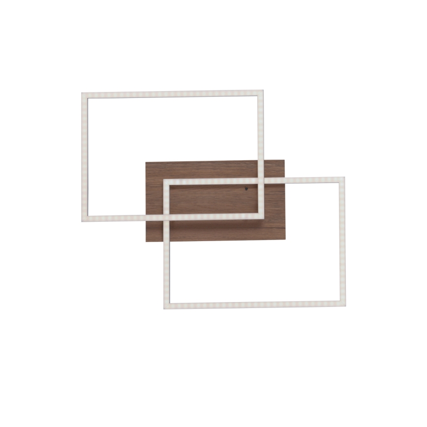 Leuchten Direkt 14018-78 - Plafón LED regulable IVEN 2xLED/15W/230V roble + control remoto
