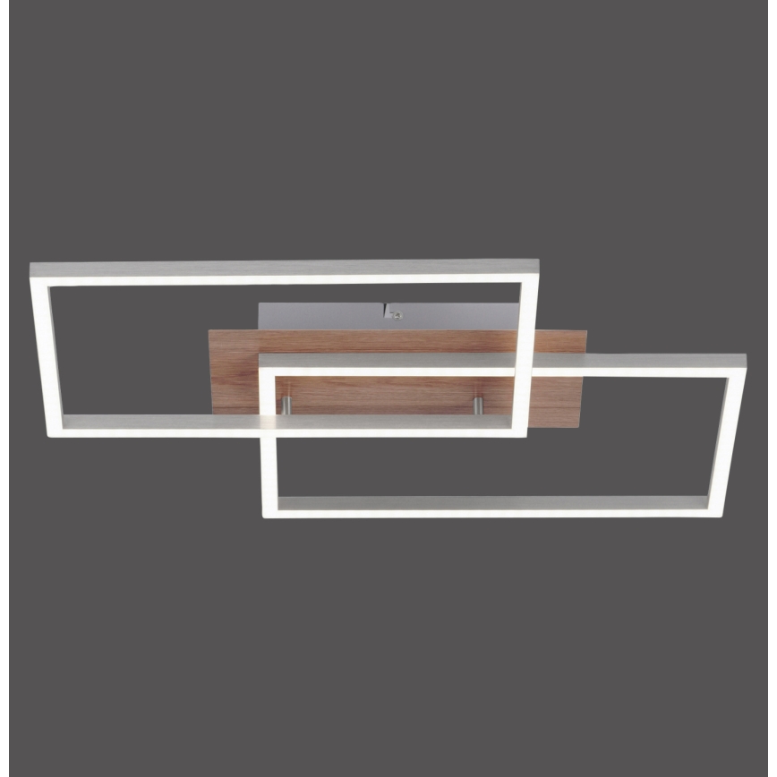 Leuchten Direkt 14018-78 - Plafón LED regulable IVEN 2xLED/15W/230V roble + control remoto