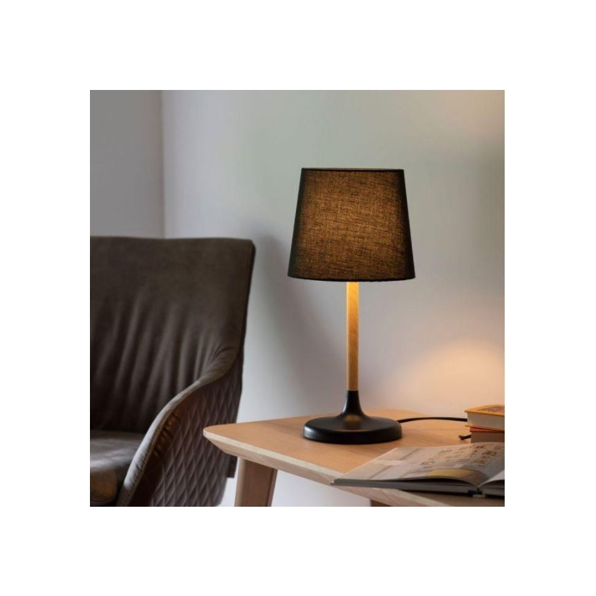 Leuchten Direkt 14423-18 - Lámpara de mesa NIMA 1xE14/40W/230V negro