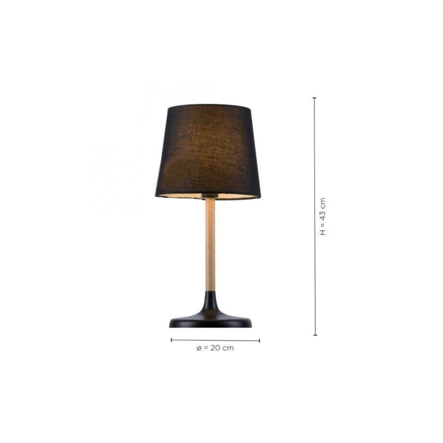 Leuchten Direkt 14423-18 - Lámpara de mesa NIMA 1xE14/40W/230V negro