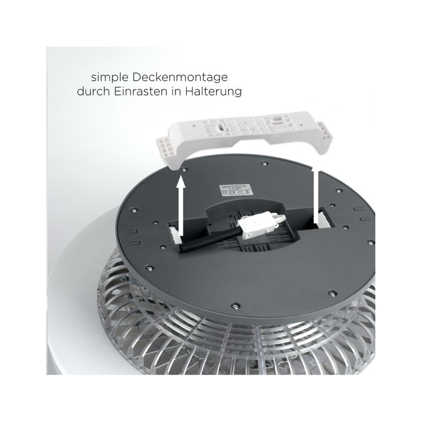 Leuchten Direkt 14645-55 - Lámpara LED con ventilador LEONARD LED/27W/230V