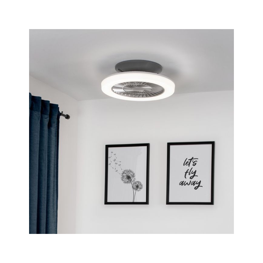 Leuchten Direkt 14645-55 - Lámpara LED con ventilador LEONARD LED/27W/230V