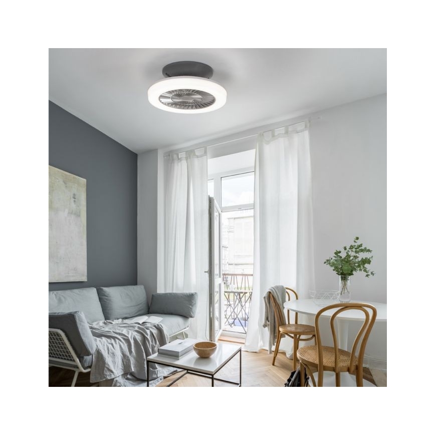 Leuchten Direkt 14645-55 - Lámpara LED con ventilador LEONARD LED/27W/230V
