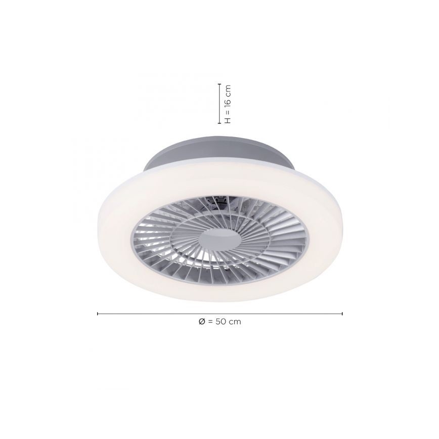 Leuchten Direkt 14645-55 - Lámpara LED con ventilador LEONARD LED/27W/230V