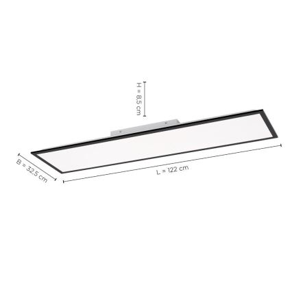 Leuchten Direkt 14757-18 - Panel LED regulable de superficie FLAT LED/36W/230V 2700-5000K negro + mando a distancia