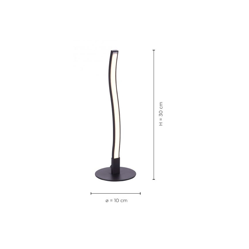 Leuchten Direkt 15128-18 - Lámpara de mesa LED WAWE LED/3W/230V negro