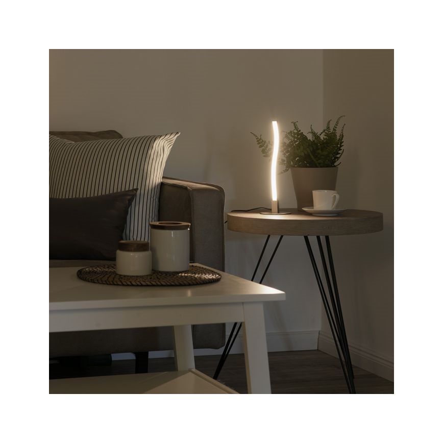 Leuchten Direkt 15128-55 - Lámpara de mesa LED WAWE LED/3W/230V cromo mate