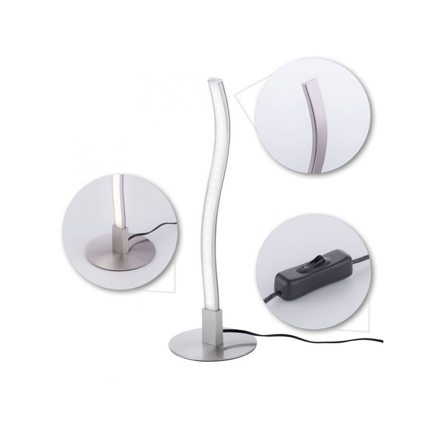 Leuchten Direkt 15128-55 - Lámpara de mesa LED WAWE LED/3W/230V cromo mate