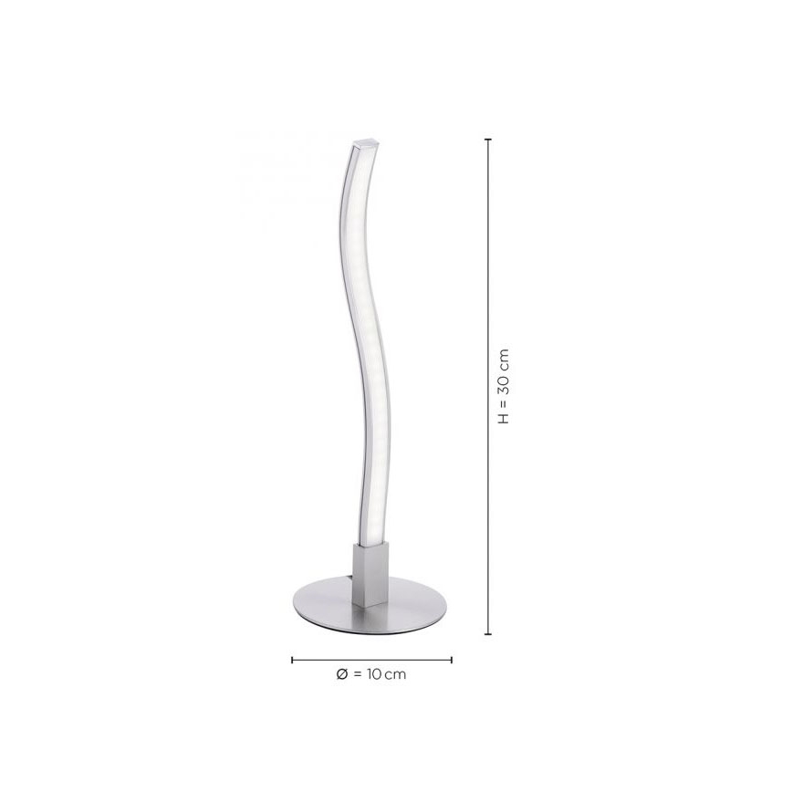 Leuchten Direkt 15128-55 - Lámpara de mesa LED WAWE LED/3W/230V cromo mate