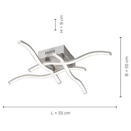 Leuchten Direkt 15131-55 - Lámpara de suspensión LED WAWE 4xLED/4,6W/230V cromo mate