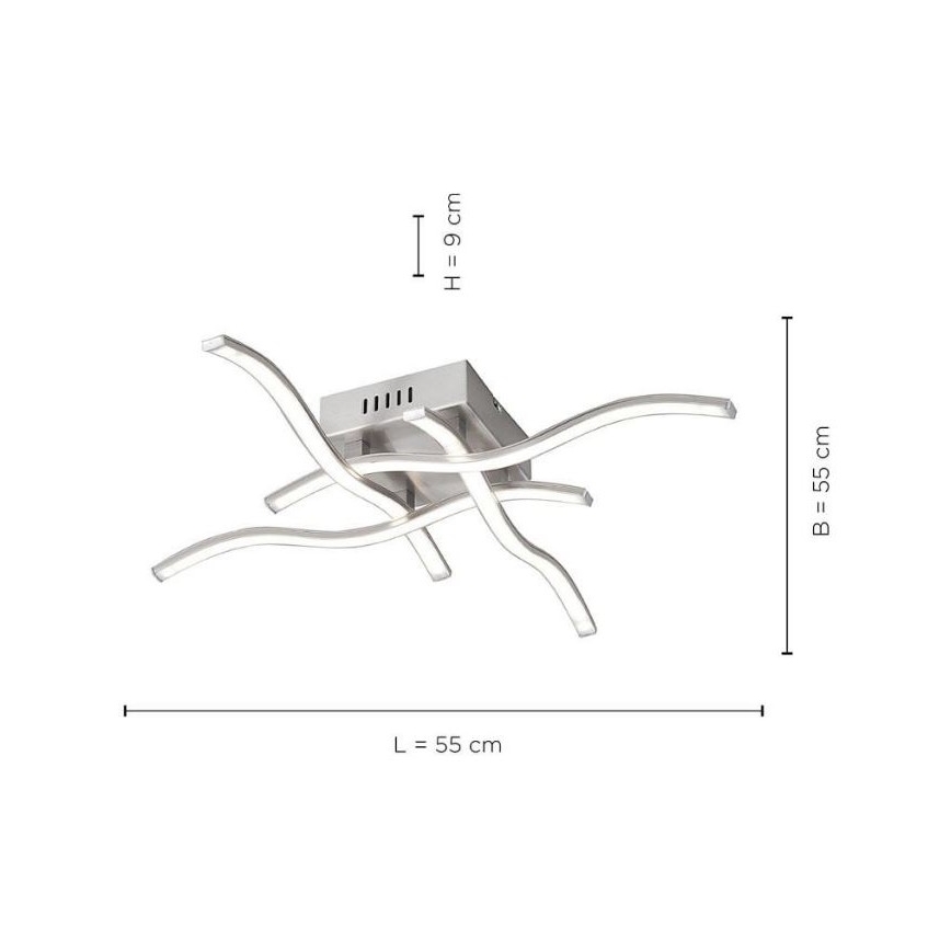 Leuchten Direkt 15131-55 - Lámpara de suspensión LED WAWE 4xLED/4,6W/230V cromo mate