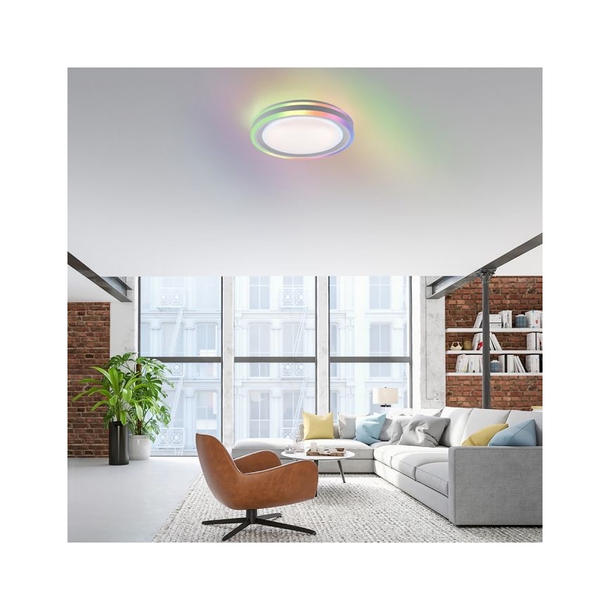 Leuchten Direkt 15152-16 - LED RGBW Lámpara de techo regulable SPHERIC LED/18W/230V + mando a distancia