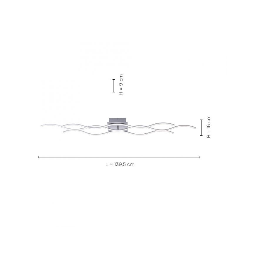 Leuchten Direkt 15167-55 -  Lámpara de suspensión LED  WAWE 2xLED/12,5W/230V+1xLED/17W cromo mate