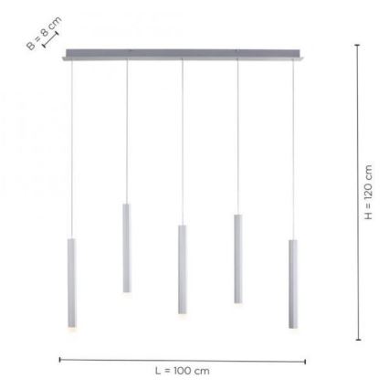 Leuchten Direkt 15205-95 - Lámpara colgante LED BRUNO 5xLED/4,8W/230V