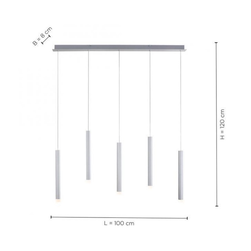 Leuchten Direkt 15205-95 - Lámpara colgante LED BRUNO 5xLED/4,8W/230V