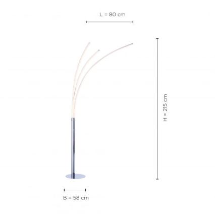 Leuchten Direkt 15383-55 - Lámpara de pie LED MAJA 3xLED/6W/230V cromo brillante