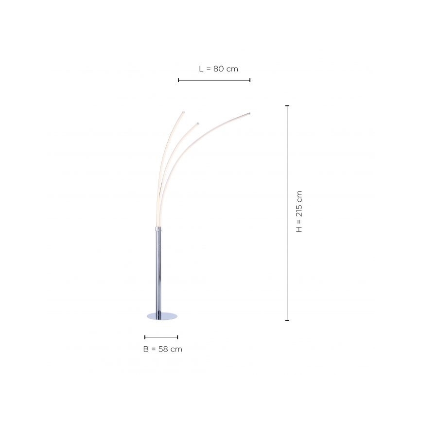 Leuchten Direkt 15383-55 - Lámpara de pie LED MAJA 3xLED/6W/230V cromo brillante