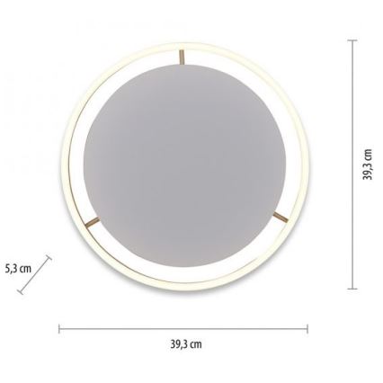 Leuchten Direkt 15391-60 - Plafón LED regulable RITUS LED/20W/230V latón