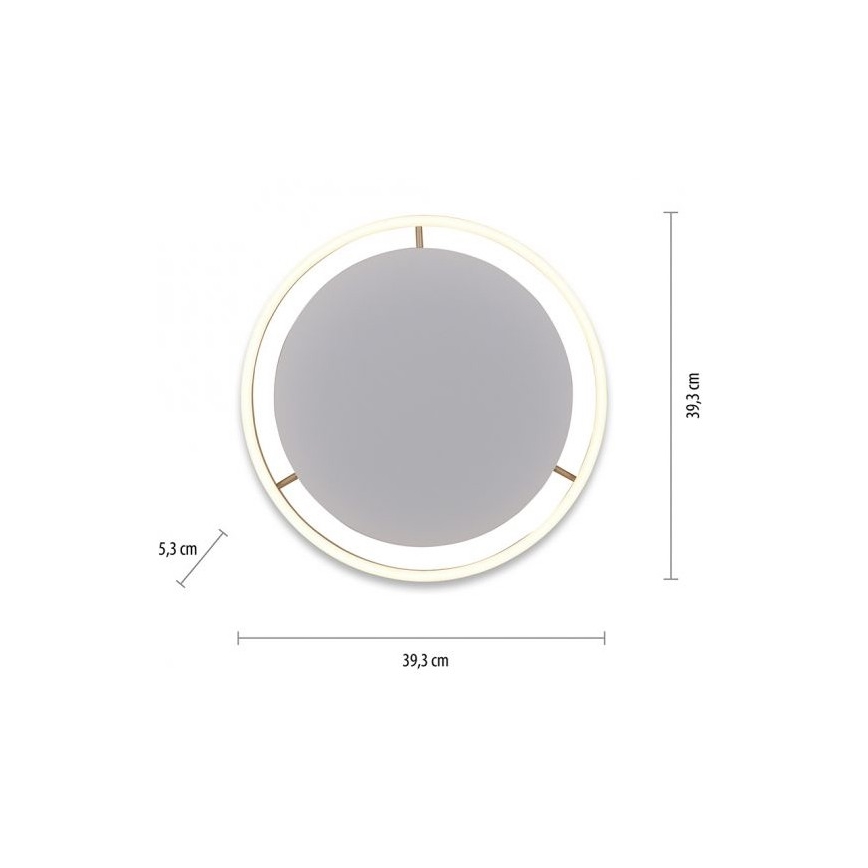 Leuchten Direkt 15391-60 - Plafón LED regulable RITUS LED/20W/230V latón