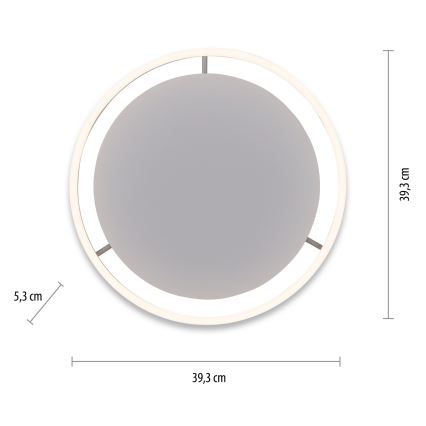 Leuchten Direkt 15391-95 - Plafón LED regulable RITUS LED/20W/230V cromo mate