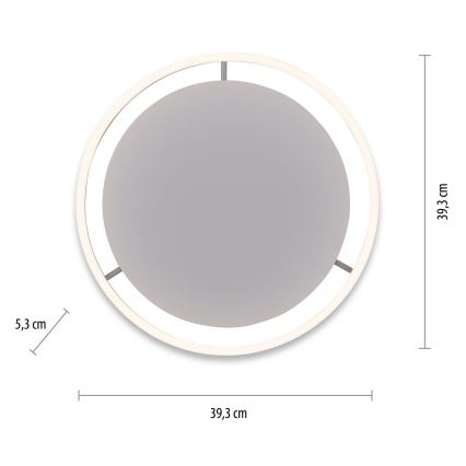 Leuchten Direkt 15391-95 - Plafón LED regulable RITUS LED/20W/230V cromo