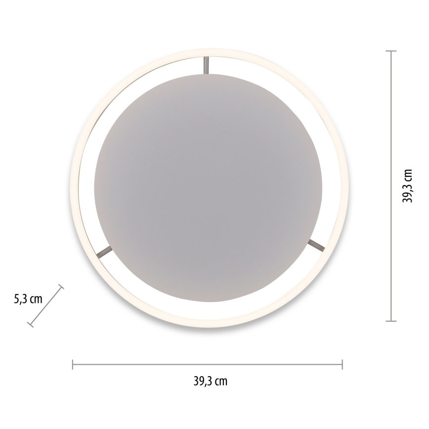 Leuchten Direkt 15391-95 - Plafón LED regulable RITUS LED/20W/230V cromo mate