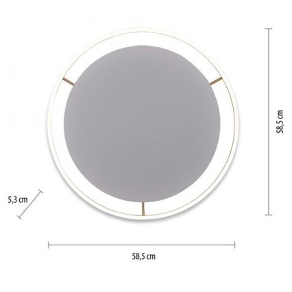 Leuchten Direkt 15392-60 - Plafón LED regulable RITUS LED/30W/230V latón