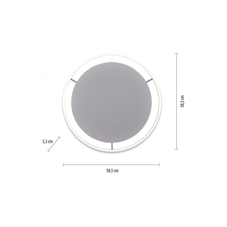 Leuchten Direkt 15392-60 - Plafón LED regulable RITUS LED/30W/230V latón