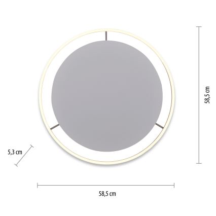 Leuchten Direkt 15392-95 - Plafón LED regulable RITUS LED/30W/230V cromo mate