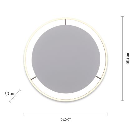 Leuchten Direkt 15392-95 - Plafón LED regulable RITUS LED/30W/230V cromo