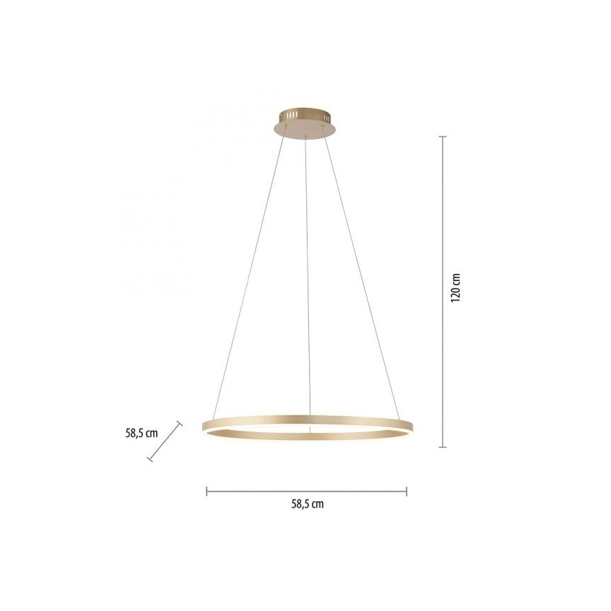 Leuchten Direkt 15394-60 - Lámpara de araña LED regulable con cable RITUS LED/30W/230V latón