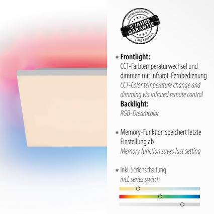 Leuchten Direkt 15561-16 - Plafón LED RGB regulable CONRAD LED/27W/230V + mando a distancia