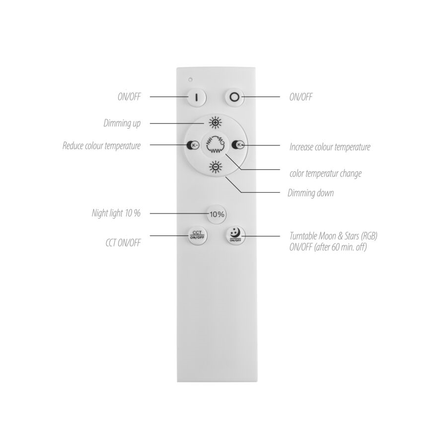 Leuchten Direkt 15572-18 - Plafón LED RGBW regulable ASTRO LED/17,5W/230V 2700-5000K + mando a distancia