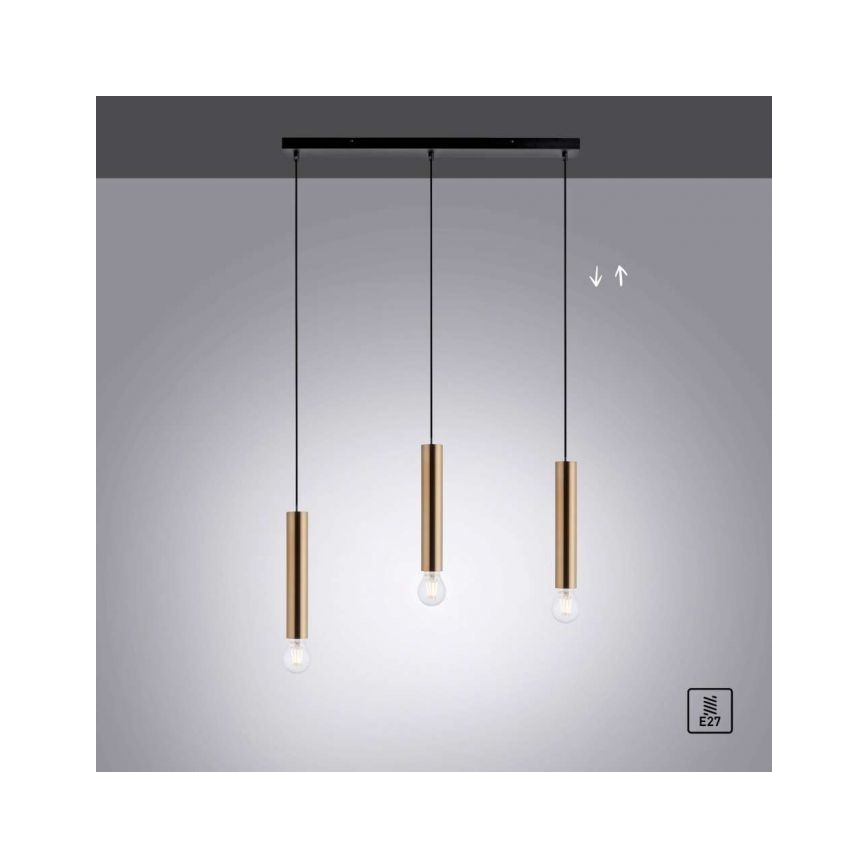 Leuchten Direkt 15618-60 - Lámpara colgante BRUNA 3xE27/60W/230V latón