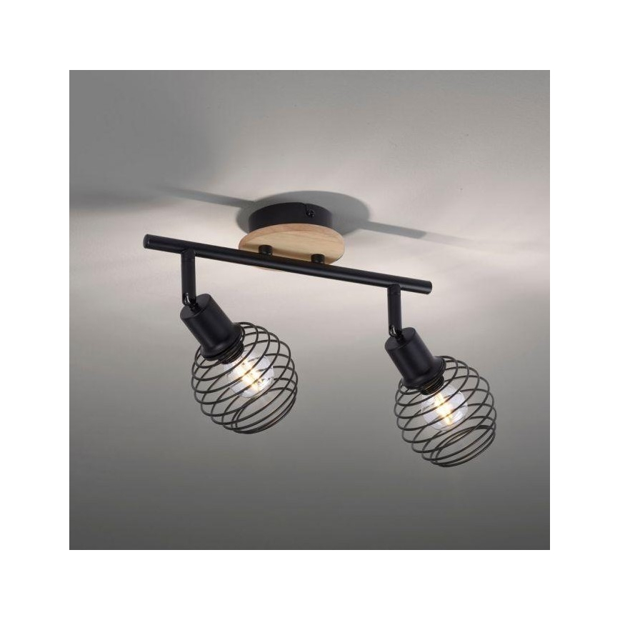 Leuchten Direkt 15922-79 - Foco EUGEN 2xE14/40W/230V roble