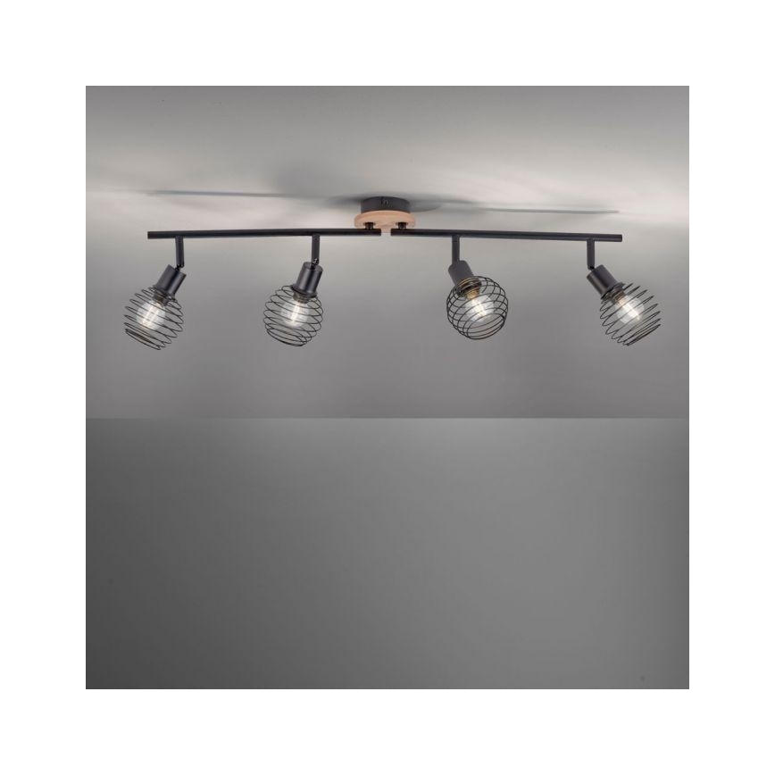 Leuchten Direkt 15924-79 - Foco EUGEN 4xE14/40W/230V roble