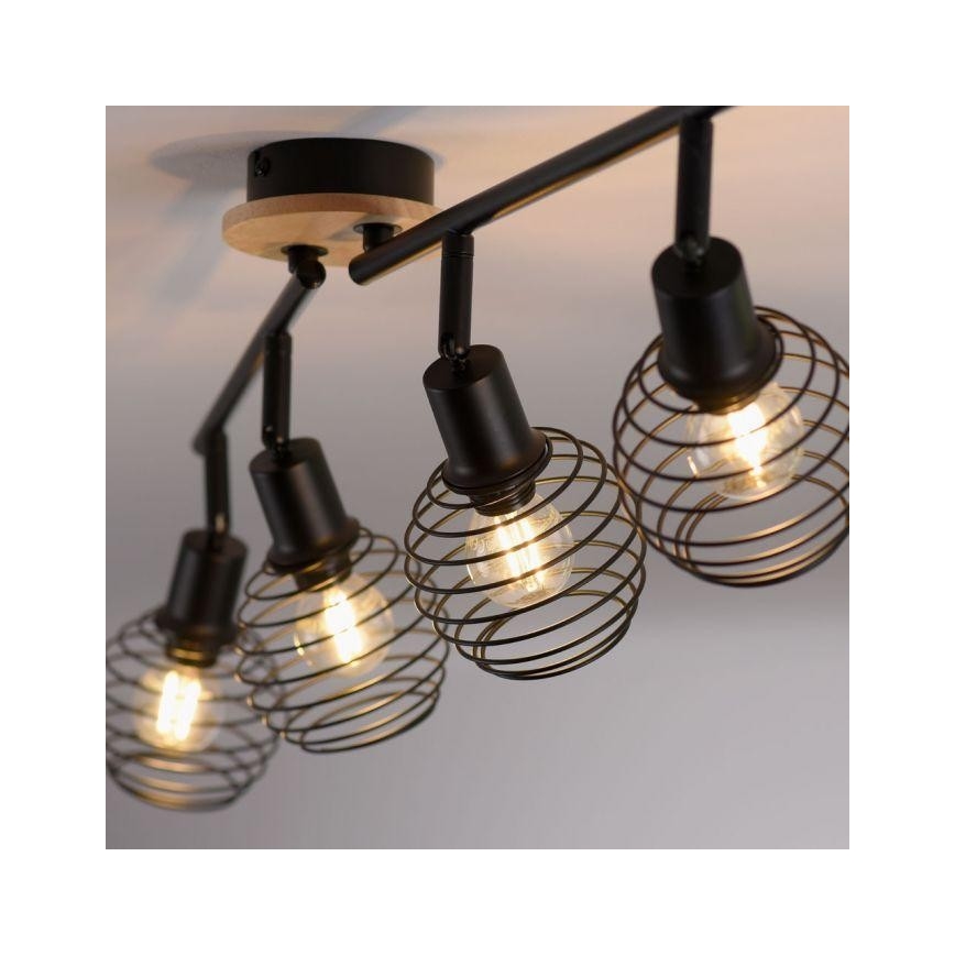 Leuchten Direkt 15924-79 - Foco EUGEN 4xE14/40W/230V roble