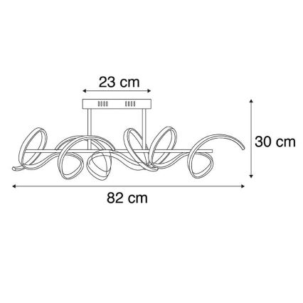 Leuchten Direkt 19032-21 - Lámpara de suspensión LED regulable CURLS LED/25,8W/230V