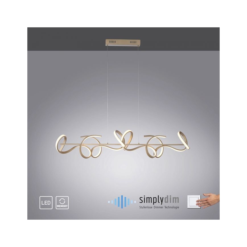 Leuchten Direkt 19033-60 - Lámpara de techo LED regulable con cable CURLS LED/40,8W/230V