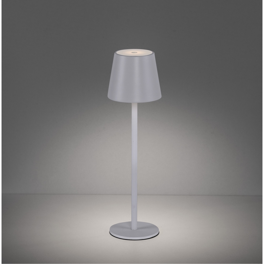 Leuchten Direkt 19250-16 - LED Lámpara de mesa recargable y regulable para exteriores EURIA LED/3W/5V 2600 mAh IP54 blanco