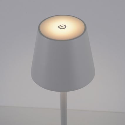 Leuchten Direkt 19250-16 - LED Lámpara de mesa recargable y regulable para exteriores EURIA LED/3W/5V 2600 mAh IP54 blanco