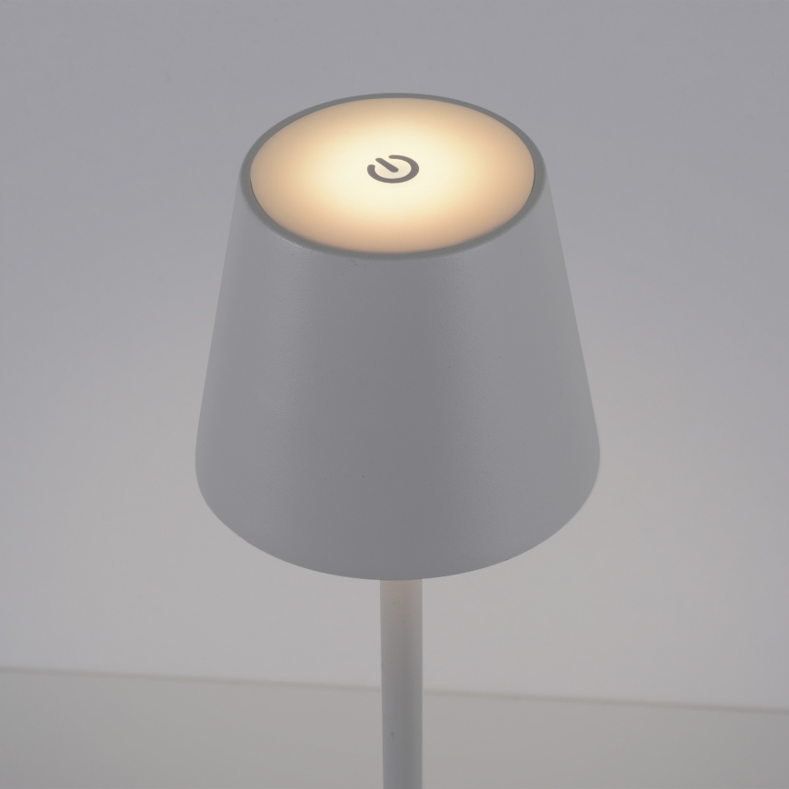 Leuchten Direkt 19250-16 - LED Lámpara de mesa recargable y regulable para exteriores EURIA LED/3W/5V 2600 mAh IP54 blanco