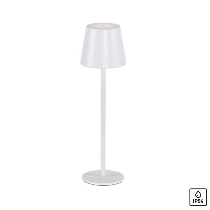 Leuchten Direkt 19250-16 - LED Lámpara de mesa recargable y regulable para exteriores EURIA LED/3W/5V 2600 mAh IP54 blanco