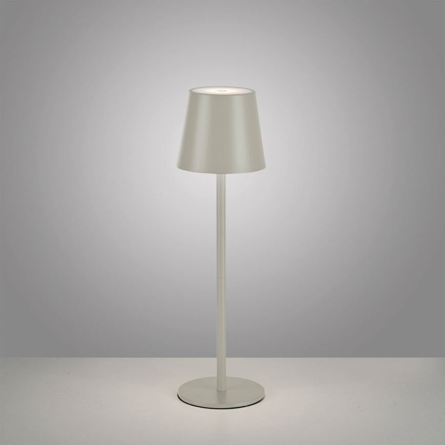 Leuchten Direkt 19250-40 - LED Lámpara de mesa recargable y regulable para exteriores EURIA LED/3W/5V 2600 mAh IP54 gris