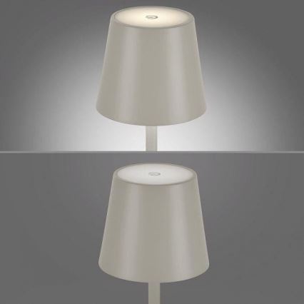 Leuchten Direkt 19250-40 - LED Lámpara de mesa recargable y regulable para exteriores EURIA LED/3W/5V 2600 mAh IP54 gris