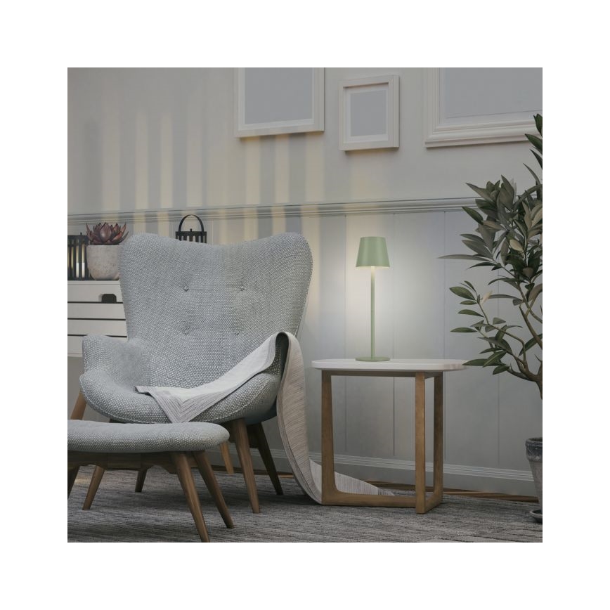 Leuchten Direkt 19250-43 - LED Lámpara de mesa recargable y regulable para exteriores EURIA LED/3W/5V IP54 verde