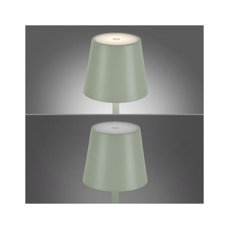 Leuchten Direkt 19250-43 - LED Lámpara de mesa recargable y regulable para exteriores EURIA LED/3W/5V IP54 verde